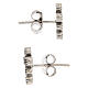 Boucles d'oreilles argent croix zircons noirs Agios s2