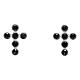 Silver Cross Earrings with Black Zircons by Agios s1