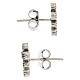 Silver Cross Earrings with Black Zircons by Agios s3