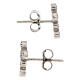 Boucles d'oreilles argent croix zircons violets Agios s2