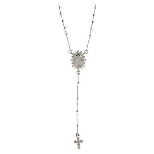 Agios rosary with Miraculous Medal, rhinestones and 925 silver 3