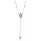 Agios rosary with Miraculous Medal, rhinestones and 925 silver s1