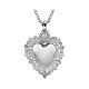 925 Rhodium-Plated Sterling Silver Maxi Charm Necklace Sacred Heart AMEN s2