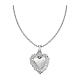 Collana AMEN charm Sacro Cuore 4x3 cm argento rodiato s1