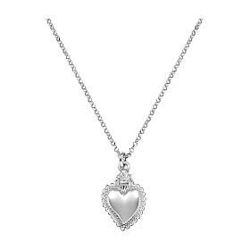 AMEN 925 silver rhodium-plated Sacred Heart necklace 2x1.5 cm