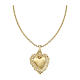 925 Silver Gold-Plated AMEN Sacred Heart Charm Necklace s1