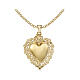 925 Silver Gold-Plated AMEN Sacred Heart Charm Necklace s2