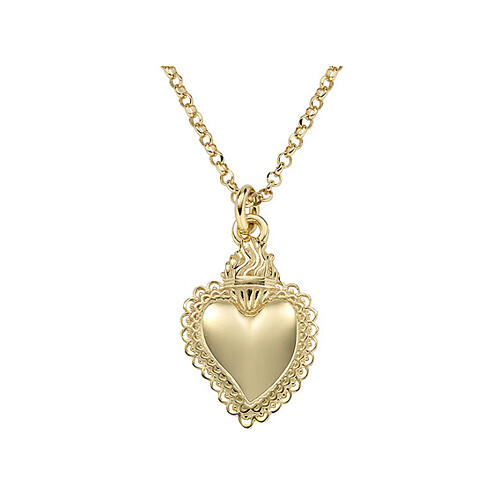 Collier Sacré-Coeur 2x1,5 cm doré AMEN argent 925 2