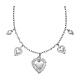 Multi Charm Necklace Sacred Heart 925 Rhodium-Plated Silver AMEN s1