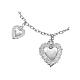 Multi Charm Necklace Sacred Heart 925 Rhodium-Plated Silver AMEN s2