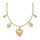 Collana dorata AMEN Sacro Cuore multi charm argento 925 s1