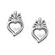 Ohrringe AMEN Heiliges Herz aus rhodiniertem Silber 1 cm s1