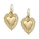 Earrings AMEN Sacred Heart golden 4x3 cm 925 silver s1