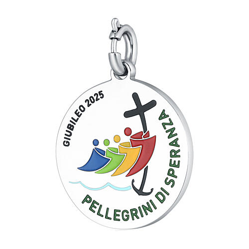 Charm pendente Giubileo 2025 acciaio ipoallergenico smaltato 20 mm 1