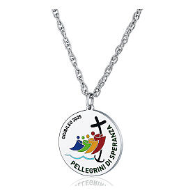 Necklace with Jubilee 2025 medal, enamelled logo, 0.08 in