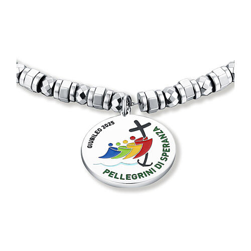 Bracciale Giubileo 2025 acciaio ipoallergenico ematite rodiata 2