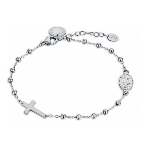 Bracciale rosario Giubileo 2025 Miracolosa acciaio 1