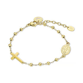 Pulsera Jubileo 2025 medalla milagrosa acero dorado