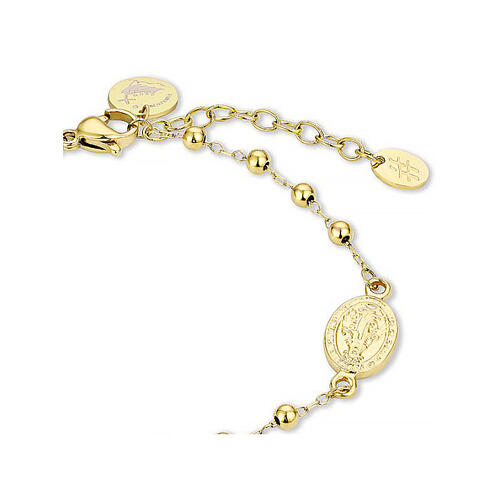 Bracciale Giubileo 2025 medaglia miracolosa acciaio dorato 2