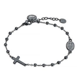 Bracelet of Jubilee 2025, black steel, Miraculous Medal