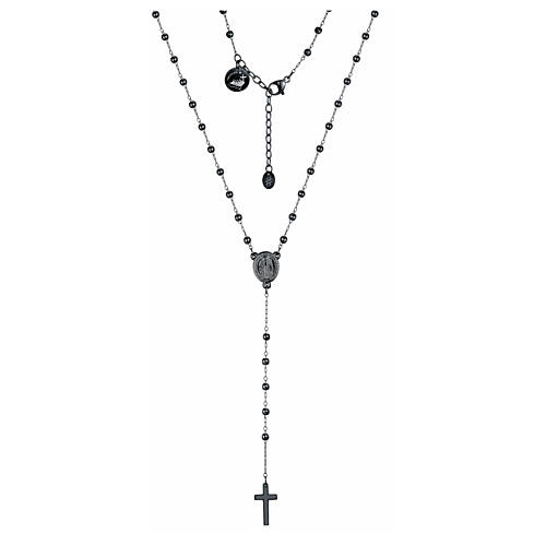 Rosary of Jubilee 2025, black steel, Miraculous Medal and 0.08 in beads 1