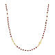 AMEN rosary choker, gold plated 925 silver and red crystals s1