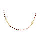 Girocollo AMEN rosario dorato grani rossi 3 mm argento 925 s2