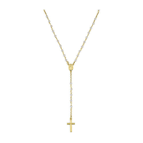Rosario AMEN argento 925 dorato grani perla 1