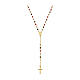AMEN Rosary with 3mm Colorful Beads 925 Silver Gold-plated s1