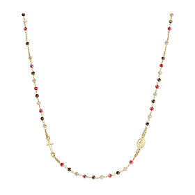 Gargantilla AMEN plata 925 granos multicolores 3 mm Milagrosa