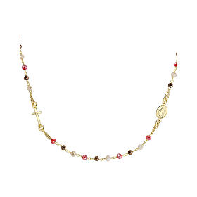 Gargantilla AMEN plata 925 granos multicolores 3 mm Milagrosa