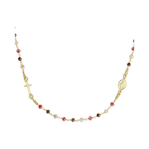 Girocollo AMEN argento 925 grani multicolore 3 mm Miracolosa 2