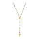 AMEN rosary with pastel beads, gold plated 925 silver s1