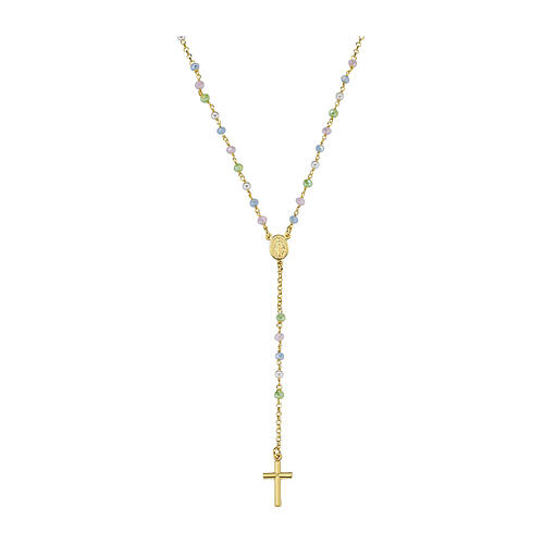 Rosario AMEN grani pastello argento 925 dorato 1