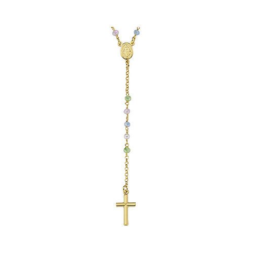 Rosario AMEN grani pastello argento 925 dorato 2