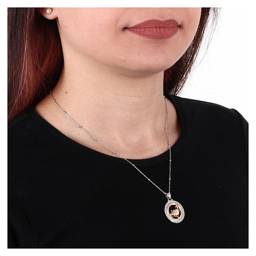 Jubiläumshalskette 2025 aus vergoldetem Silber 925 und mit Zirkonen Agios 2