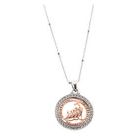 Jubilee 2025 necklace in 925 rose silver with white zircons, Agios