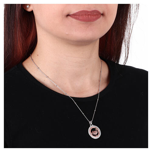 Jubilee 2025 necklace in 925 rose silver with white zircons, Agios 2