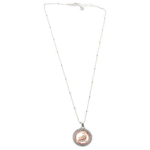 Jubilee 2025 necklace in 925 rose silver with white zircons, Agios 4