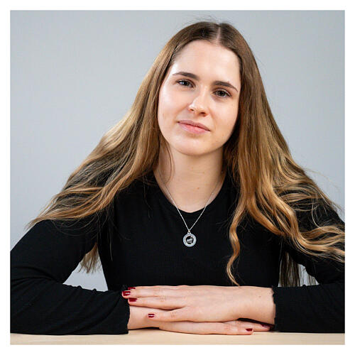 Halskette zum Jubiläum 2025, 925er Silber mit blauen Zirkonia, Agios 3