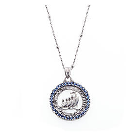 Agios necklace with blue rhinestones, Jubilee 2025, 925 silver