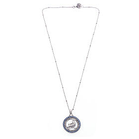 Agios necklace with blue rhinestones, Jubilee 2025, 925 silver