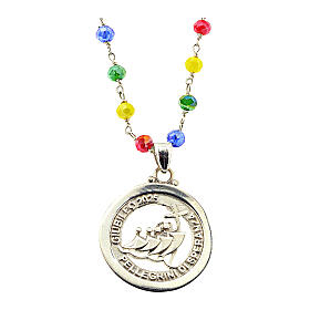 Jubiläumshalskette 2025 aus Silber 925 mit Multicolor-Kristallen Agios