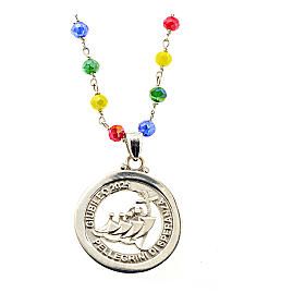 Necklace of Jubilee 2025, 925 silver and multicoloured crystals, Agios Gioielli