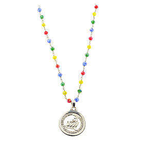 Necklace of Jubilee 2025, 925 silver and multicoloured crystals, Agios Gioielli