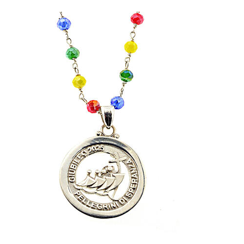 Collier Jubilé 2025 argent 925 cristaux multicolores Agios 1