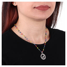 Collana Giubileo 2025 argento 925 cristalli multicolor Agios