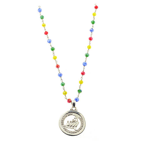 Collana Giubileo 2025 argento 925 cristalli multicolor Agios 4
