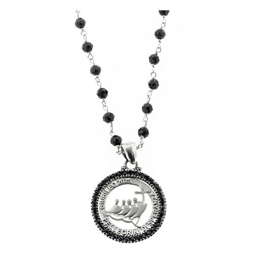 Jubilee 2025 choker with black rhinestones, 925 silver, Agios Gioielli 1