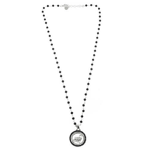 Jubilee 2025 necklace 925 silver black zircons, Agios 4